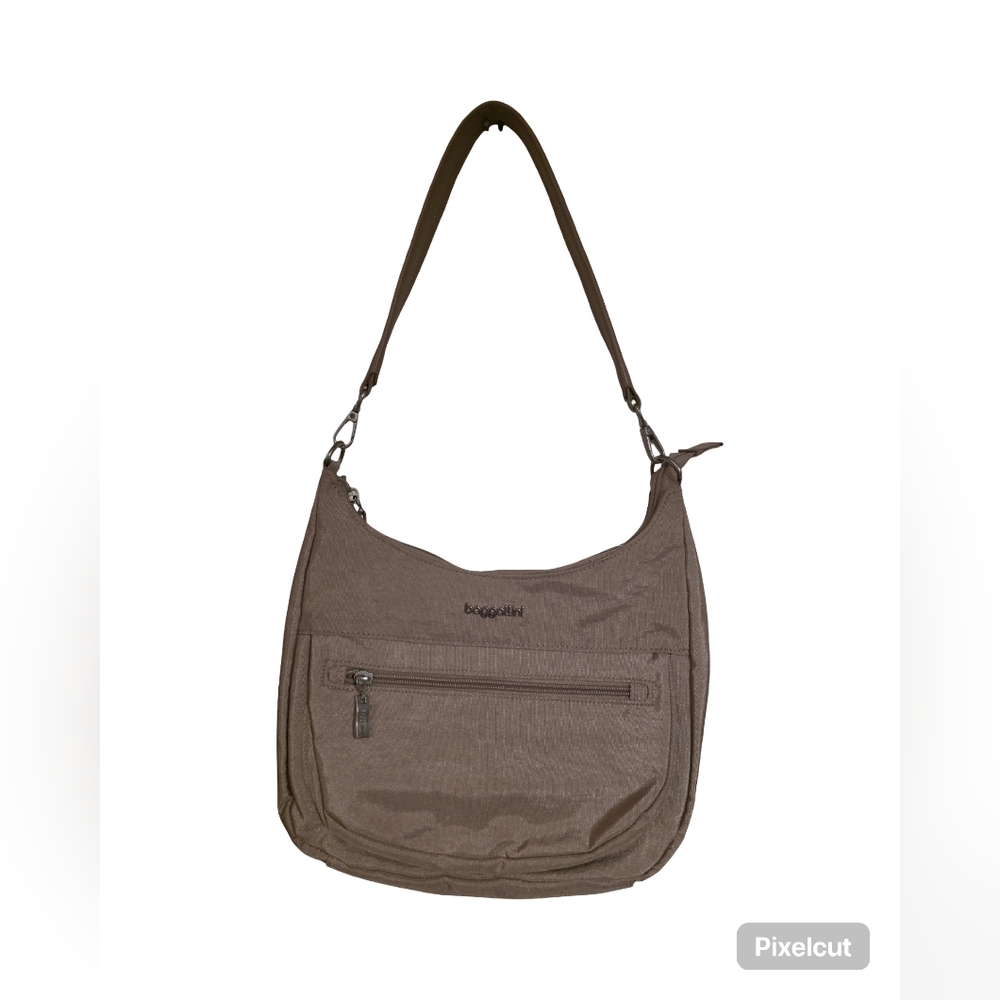 Modern Pocket Half Moon Bag Shimmering Light Pink Color RDIF Blocking $110 Retai